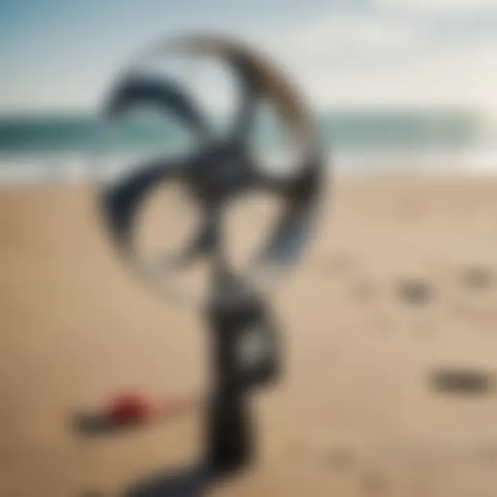 An anemometer measuring wind speed on the beach