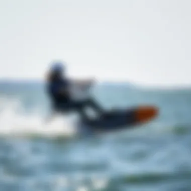 Agility and Speed on Water Efoil rider demonstrating agility and speed on water