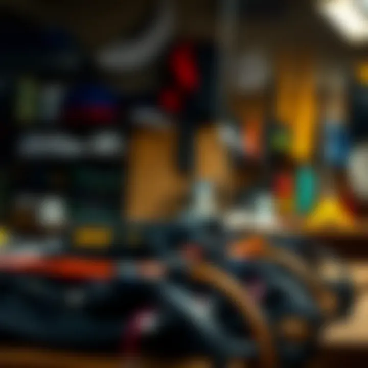 Maintenance of kite surfing equipment in a workshop