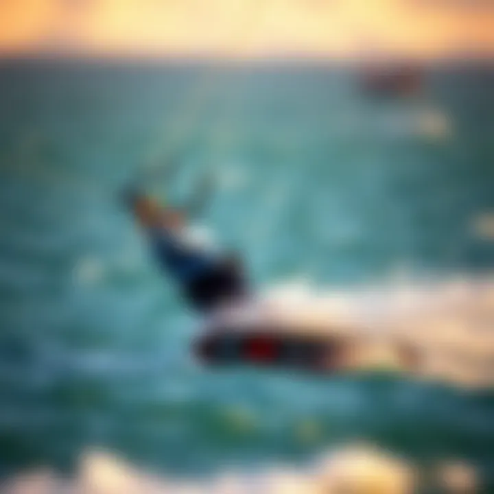 Kitesurfing in action with advanced control