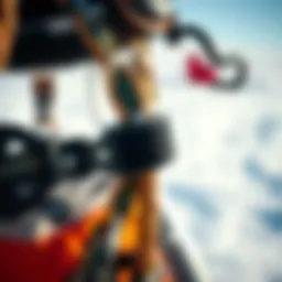 Detailed view of a snow kite harness showcasing its construction materials.