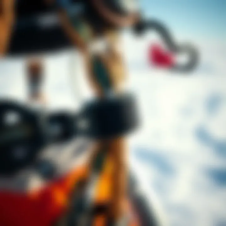 Construction Materials of Snow Kite Harness Detailed view of a snow kite harness showcasing its construction materials.