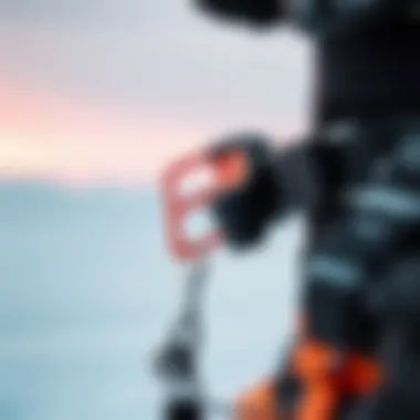 Innovative Technology in Snow Kite Harnesses Close-up of an innovative harness technology highlighting advanced features.