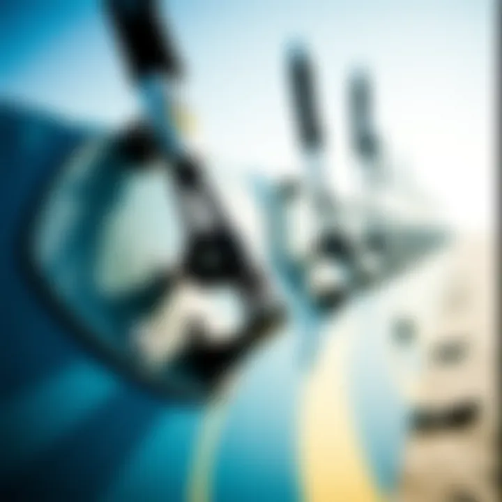 Personalization of Kiteboard Handles Customized kiteboard handles highlighting personalization options