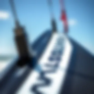 Close-up view of the Naish Triad's innovative design