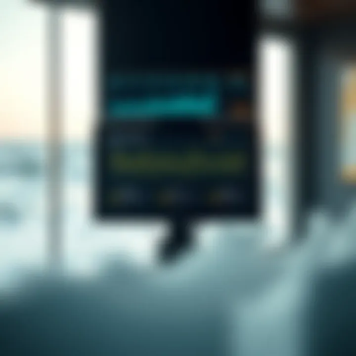 Meteorological data displayed on a screen with sea waves in the background