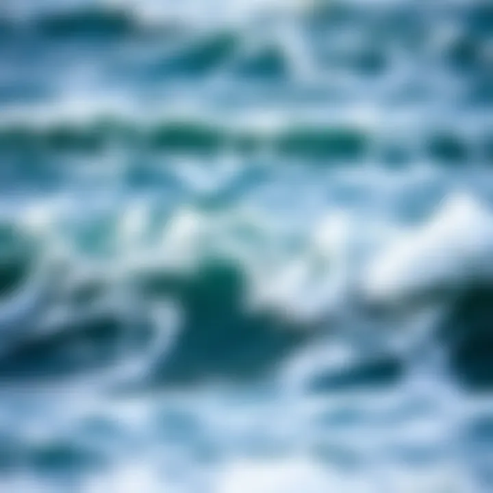 A close-up of ocean waves influenced by wind patterns