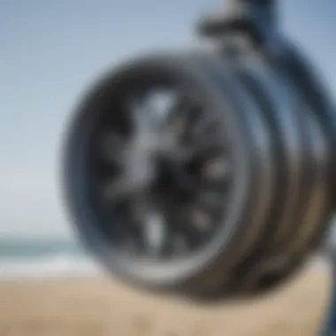 Innovative Design of the Oceanus Reel Leash Detailed view of the Oceanus reel leash showcasing its innovative design.