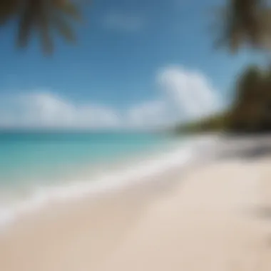 Tropical beach view in Turks and Caicos during August