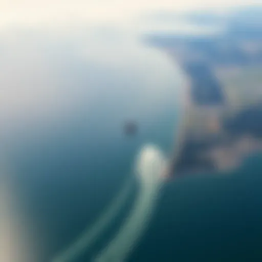 Aerial view of Lake Erie showcasing its expansive waters and surrounding geography.