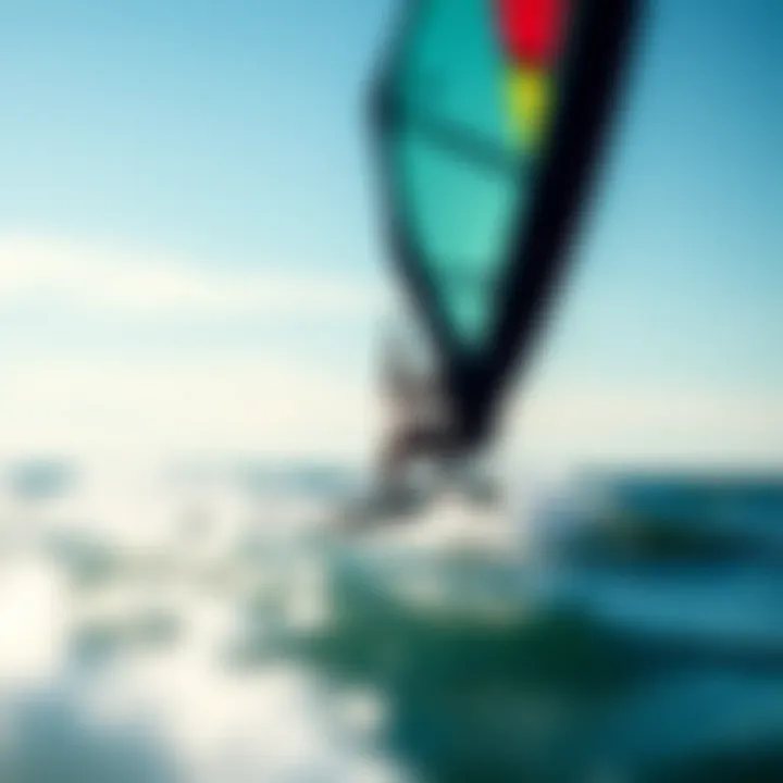 Kiteboarding Action on Lake Erie Kiteboarder riding the waves, demonstrating the impact of weather on kiteboarding.