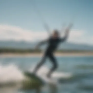 Kiteboarding with the Right Wetsuit Kiteboarder utilizing a suitable wetsuit in the water