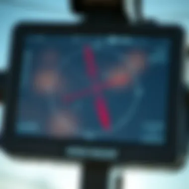 Wind Radar Technology Close-up of wind radar screen displaying wind patterns