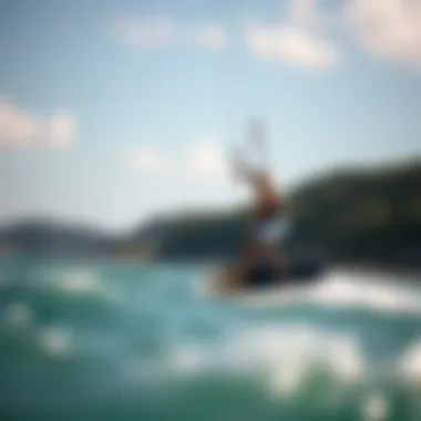 Efoil Experience on the Water Kiteboarder enjoying an efoil ride on the water