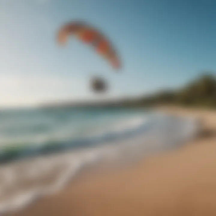 A serene beach view ideal for kiteboarding