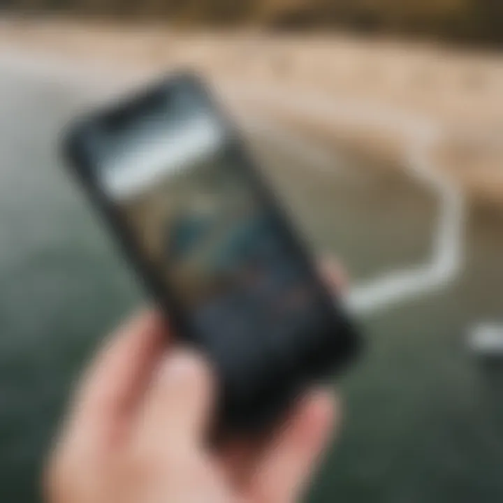 Smartphone displaying a wind alert app interface