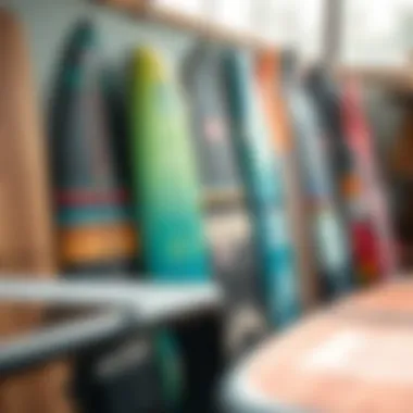 Different types of kite boards displayed