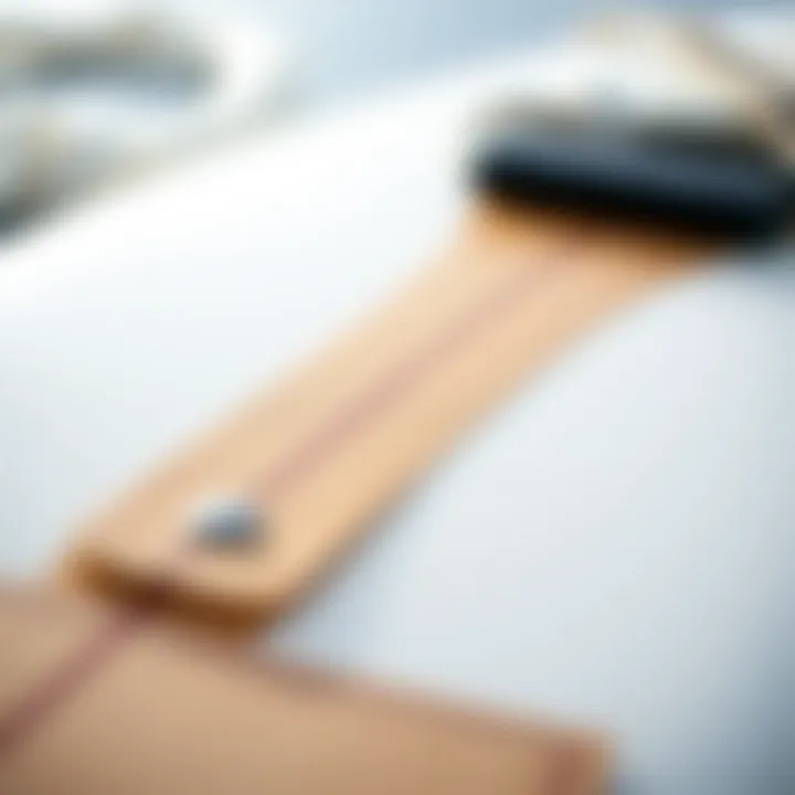 Close-up of materials used in the construction of the WaveMaster surfboard