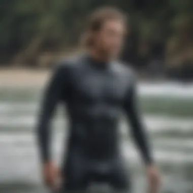 Illustration of added features in a high-performance wetsuit