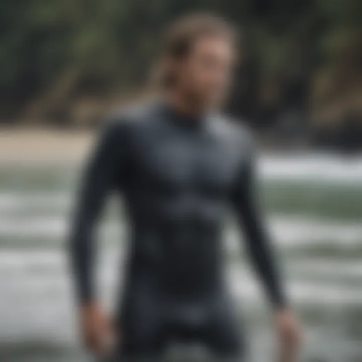 Illustration of added features in a high-performance wetsuit