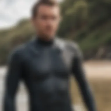 Kiteboarder trying on a wetsuit for a perfect fit
