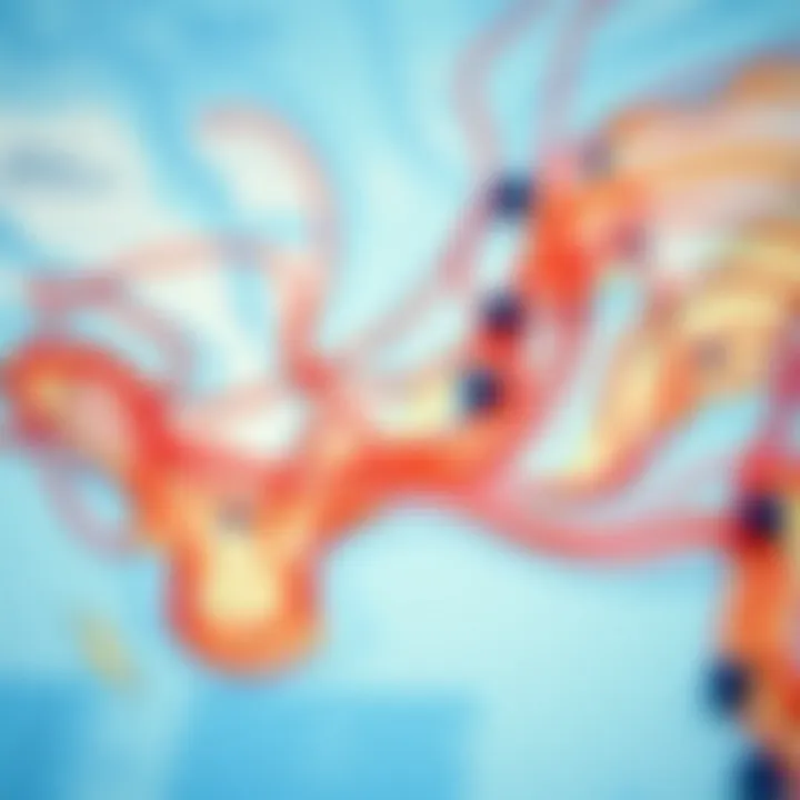 Meteorological chart displaying wind patterns