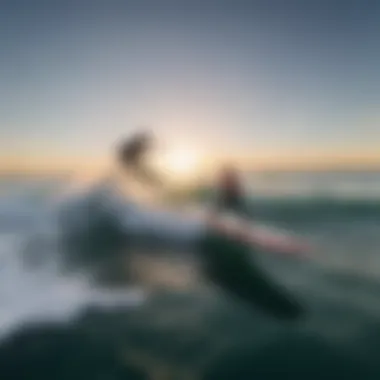 Wing Surfing for Beginners A beginner learning wing surfing techniques under the guidance of an instructor